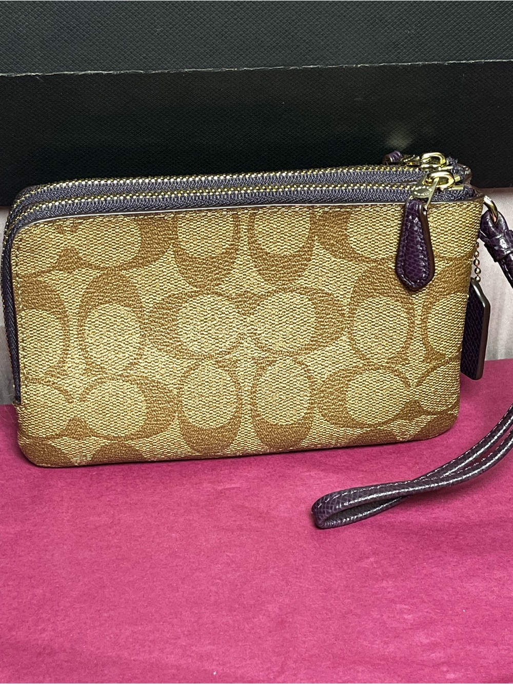 Coach Signature C Double Zip Wristlet - Picture 2 of 6